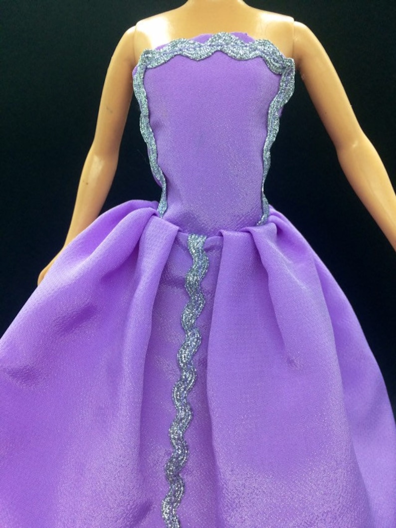Long Purple & Silver Barbie Doll Dress/ Gown glamorous party | Etsy