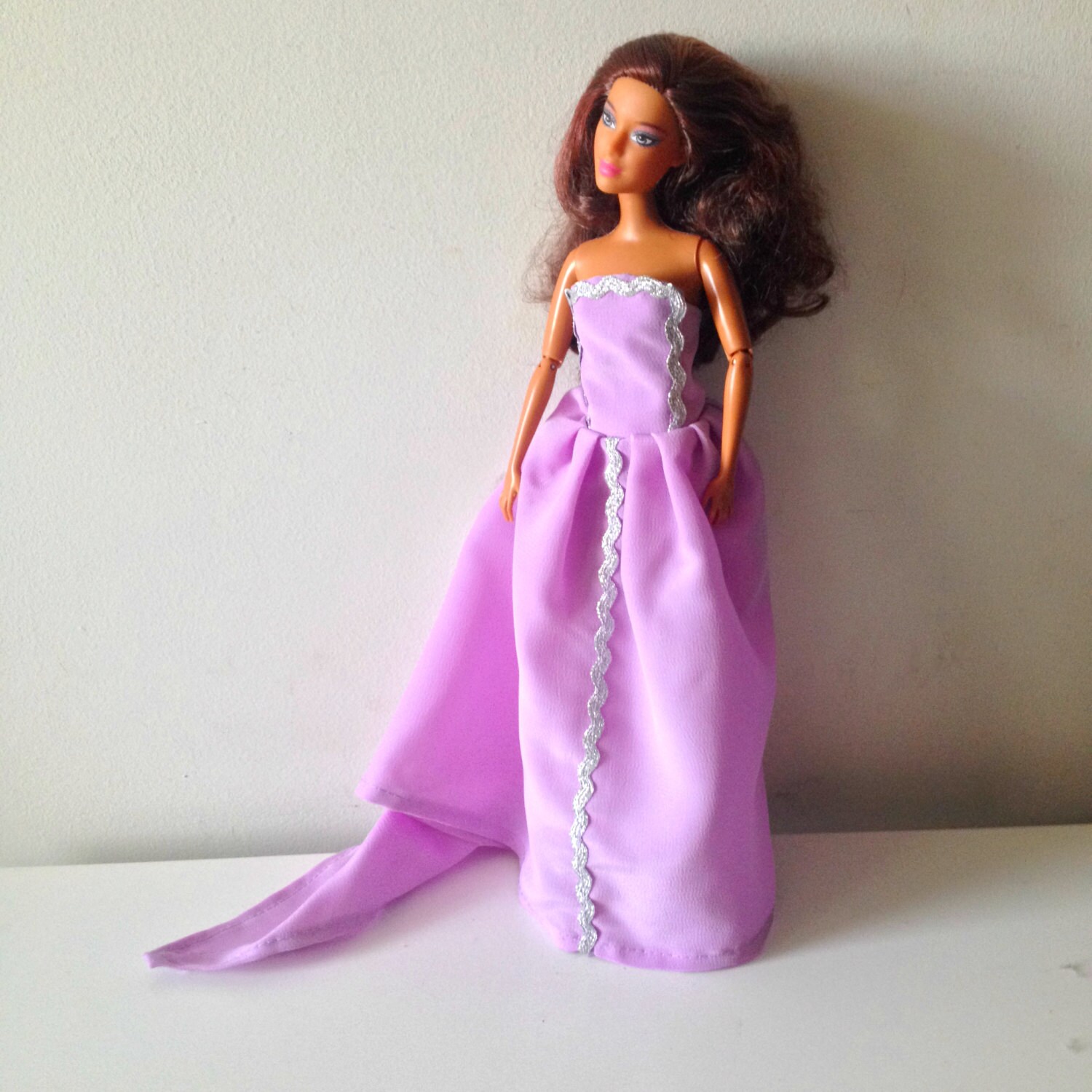 Purple & Silver Barbie Doll Dress | Etsy