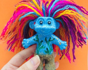 Namaste Troll, Sea Baby Ocean Troll Doll, Heirloom Doll, Keepsake, Birthday Gift Ideas For Friends, Gifts for Her