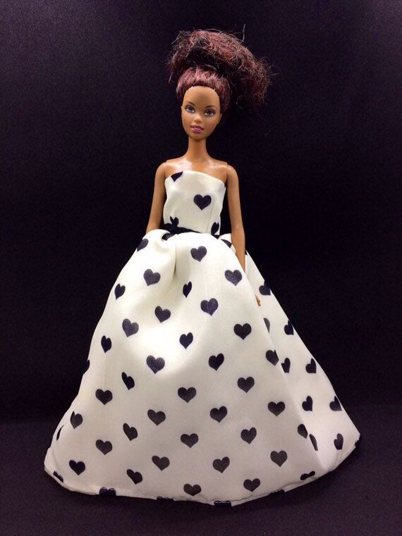 white dress with black hearts