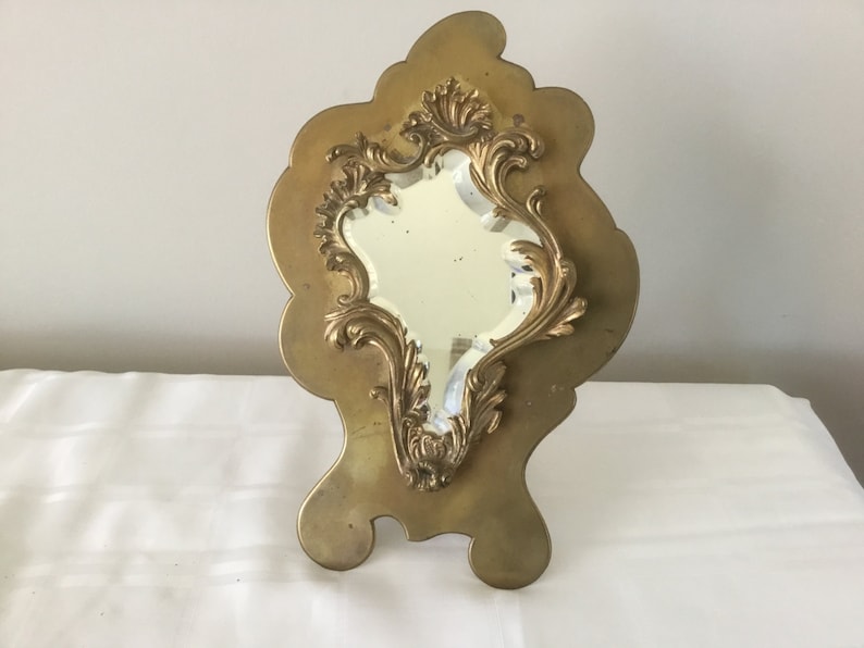 Antique Bronze Brass French Vanity Mirror Beveled Cut Glass Mirror Etsy