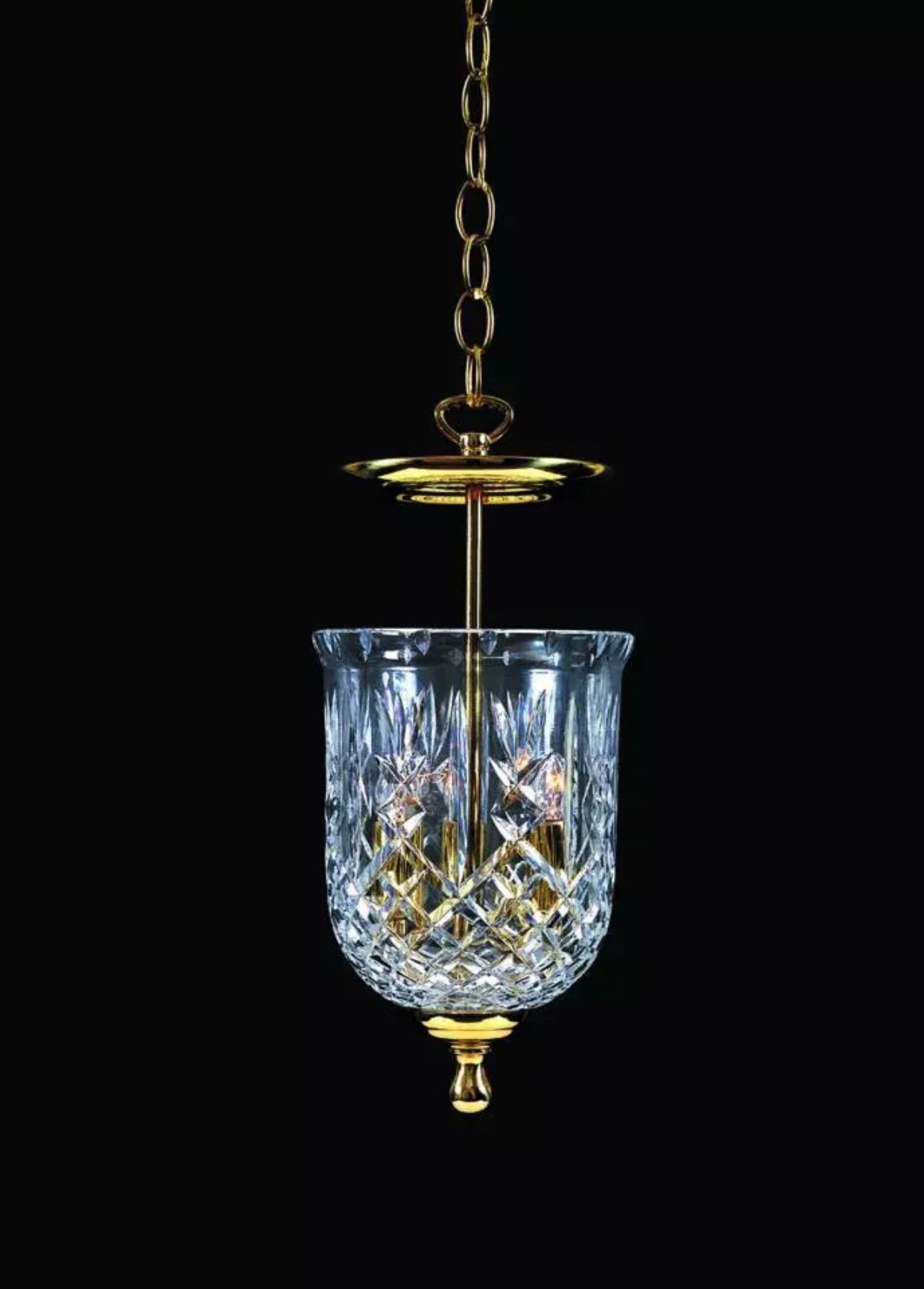 Vintage Waterford Crystal Bell Jar Colonial Lantern - Vintage Waterford Crystal Chandelier Vintage Waterford Crystal Bell Jar Colonial Lantern - Vintage Waterford Crystal Chandelier