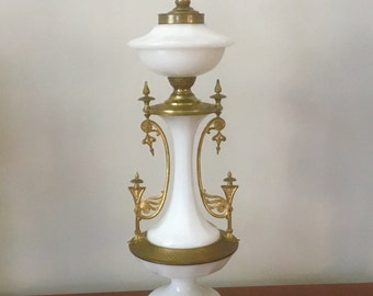 Antyczny brąz ORMOLU opaline francuski Lampa akcent biurko