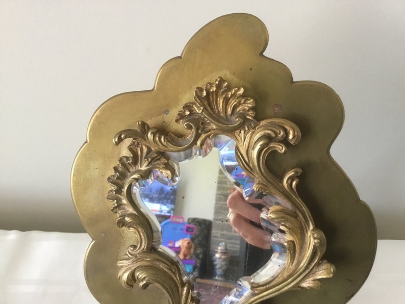 Antique Bronze Brass French Vanity Mirror Beveled Cut Glass Mirror Etsy