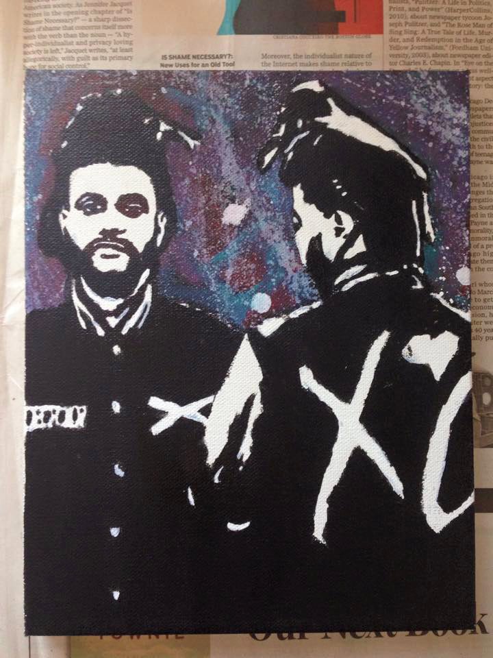 The Weeknd Hand Drawn Stencil Art Painting. Galaxy Background on 8 ...