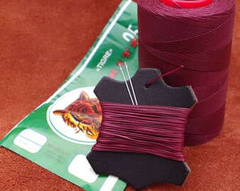 Strong Ritza Beetroot Red 1mm thick Leather Sewing Hand Stitch Stitching Thread Waxed
