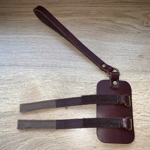 Brown Real Leather Walking Stick Cane Wrist Cords v23