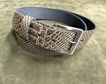 Genuine Real Snake Skin Leather Men's Belt Handmade, Mens Genuine Real Snake Skin Leather Men's Belt Handmade, Mens