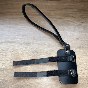 Black Real Leather Walking Stick Cane Wrist Cords v25