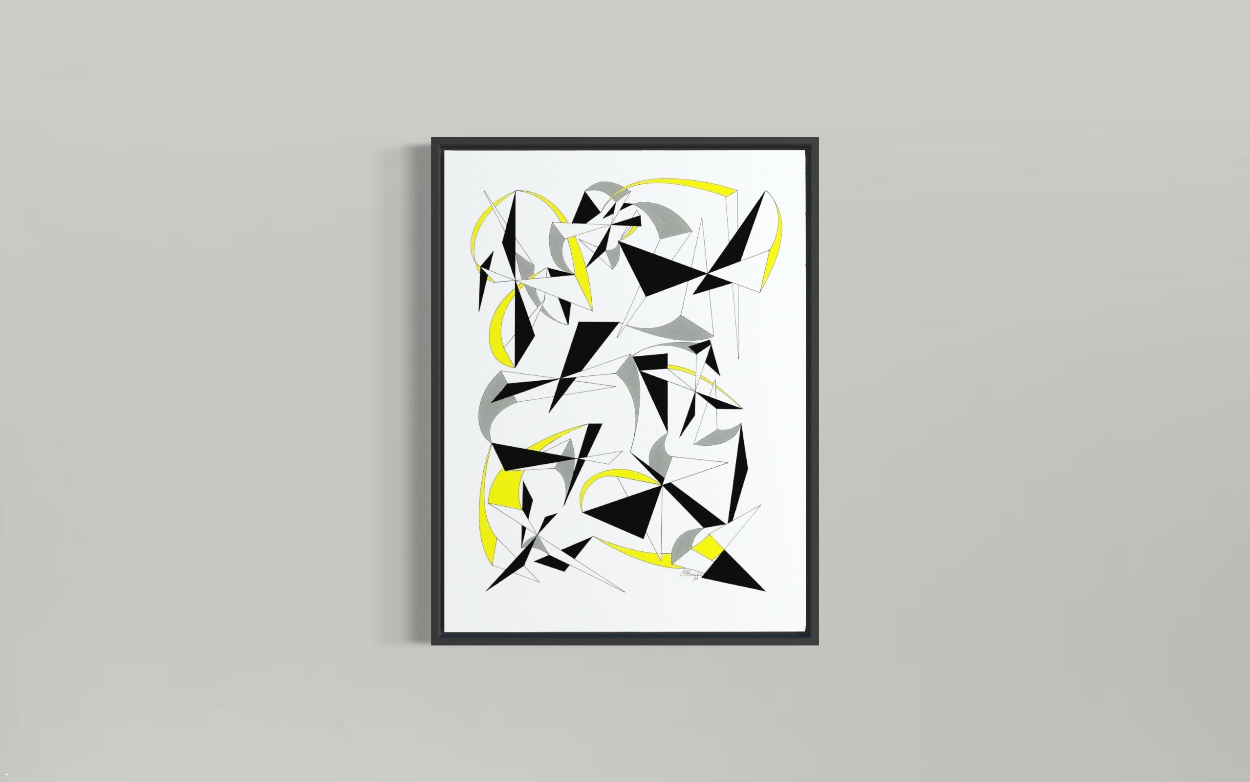 Geometric Art Original Wall Art Design Modern Wall Decoration Yellow