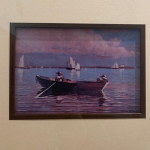 Gloucester Harbor. Home Decor, Wall Decor, Framed Sea Print. A Winslow Homer Vintage 1800s Print.