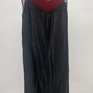 Vintage / Antique 1920s -1930s Black Satin Midi Length Slip Style Flapper Dress
