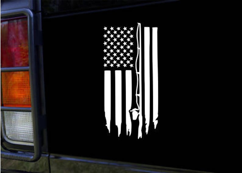 Download Fishing Pole Flag Vinyl Sticker Decal for Car Truck Yeti ...