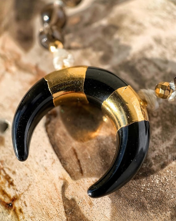 Solar Eclipse...Crystalline Nectar Mala 108 Gemstone Necklace Luxurious Crystal Jewelry