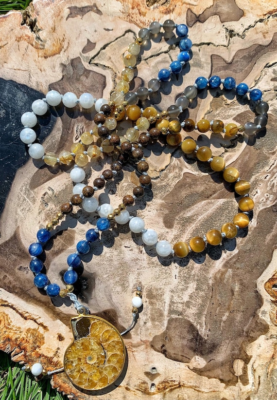 Winter is Coming...Crystalline Nectar Mala Gemstone Necklace Luxury Jewelry Grade AAA Gemstones