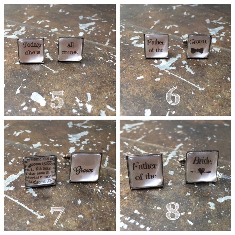 Custom groomsman father of the bride father of the groom groom cufflinks