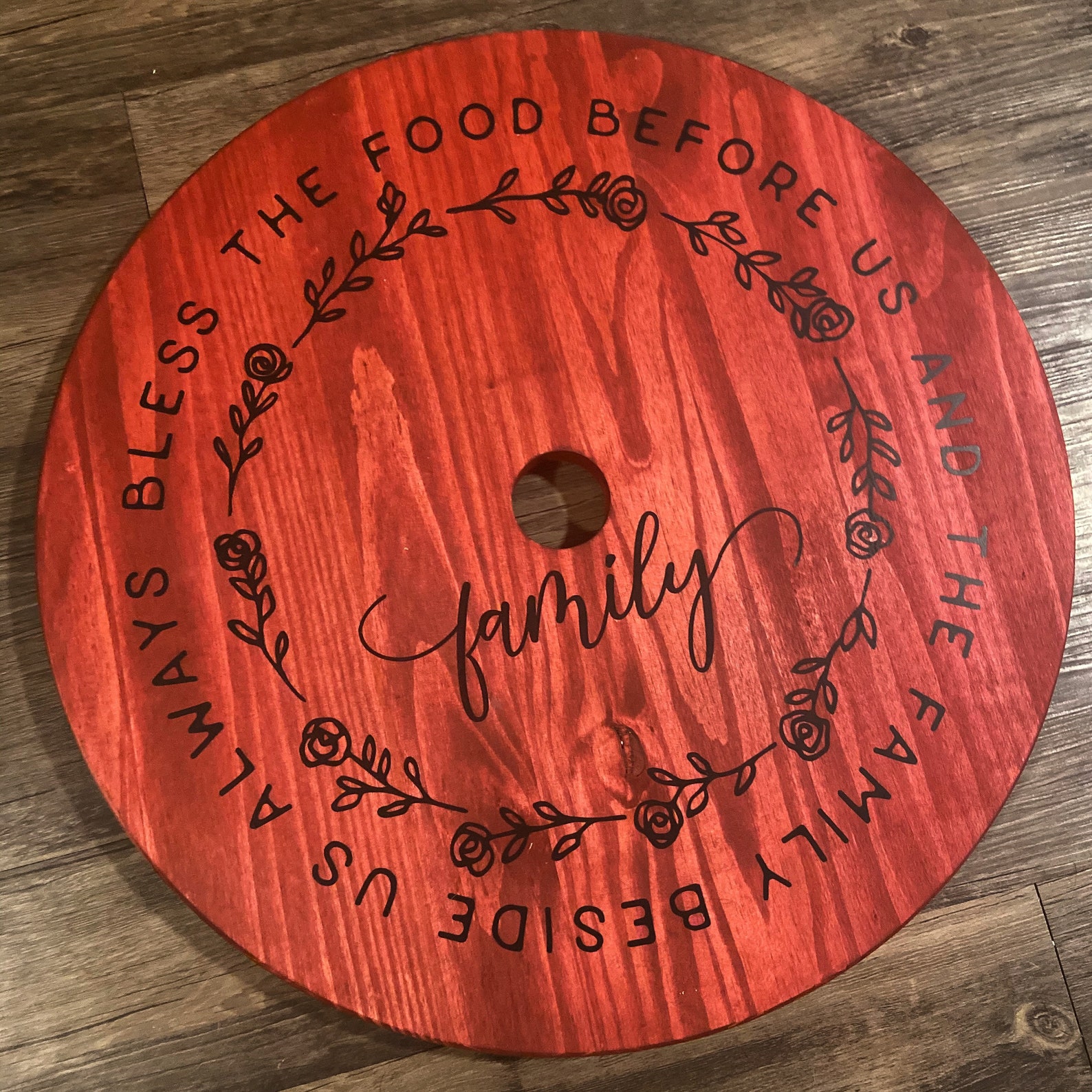 Big Lazy Susan for Patio Table With Umbrella Hole Etsy