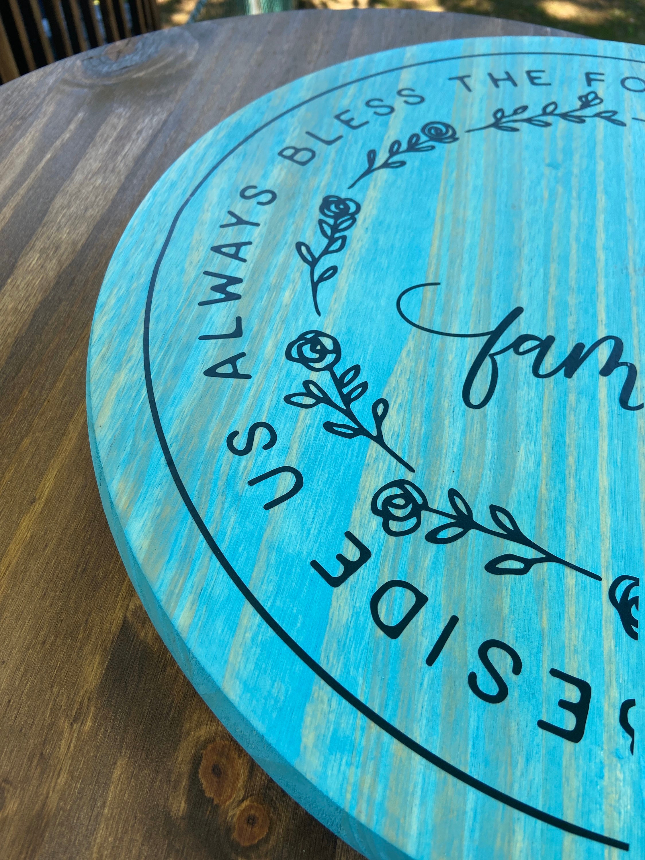 Personalized Lazy Susan for Patio Table wood with umbrella Etsy
