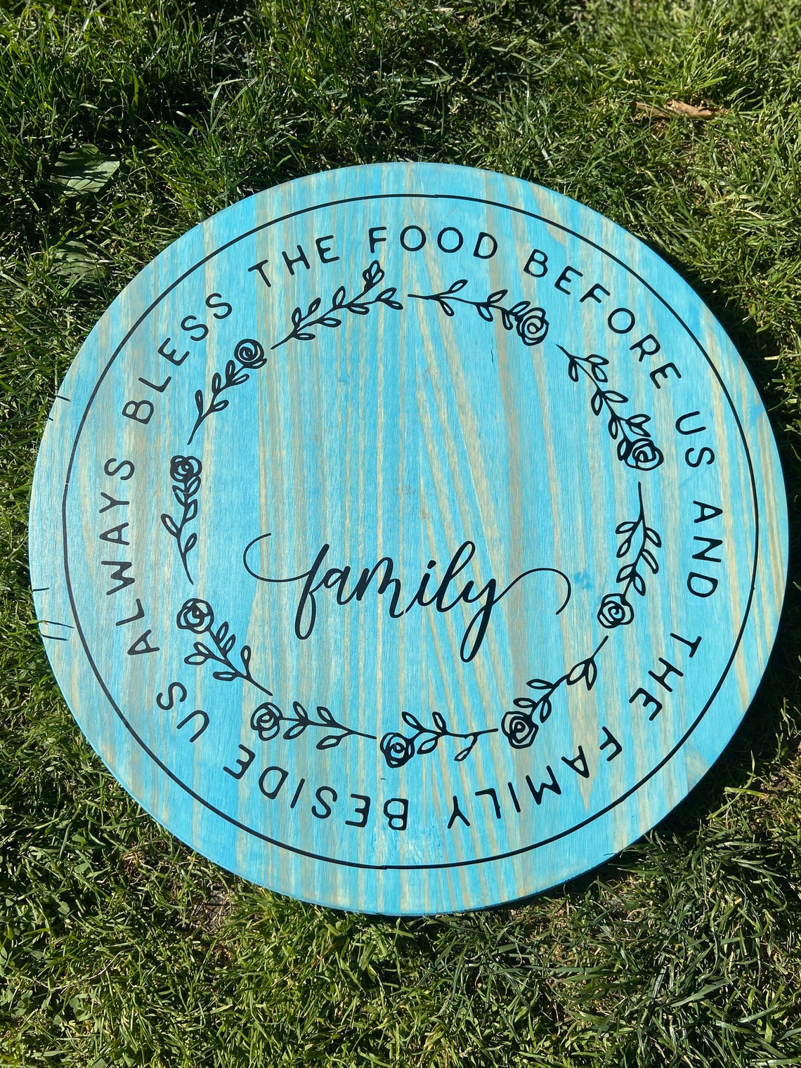 Personalized Lazy Susan for Patio Table wood with umbrella | Etsy