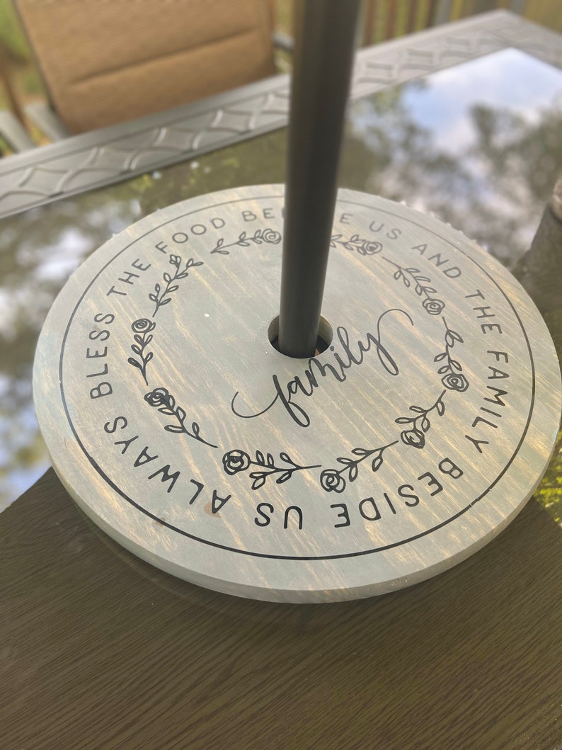 Lazy Susan for Patio Table Wood With Umbrella Hole Etsy