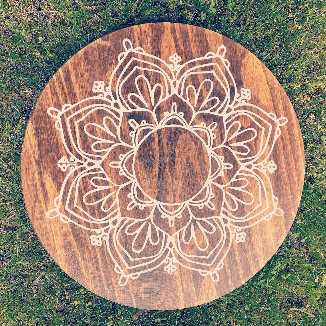 Large Wood Umbrella Lazy Susan for Patio Table Etsy