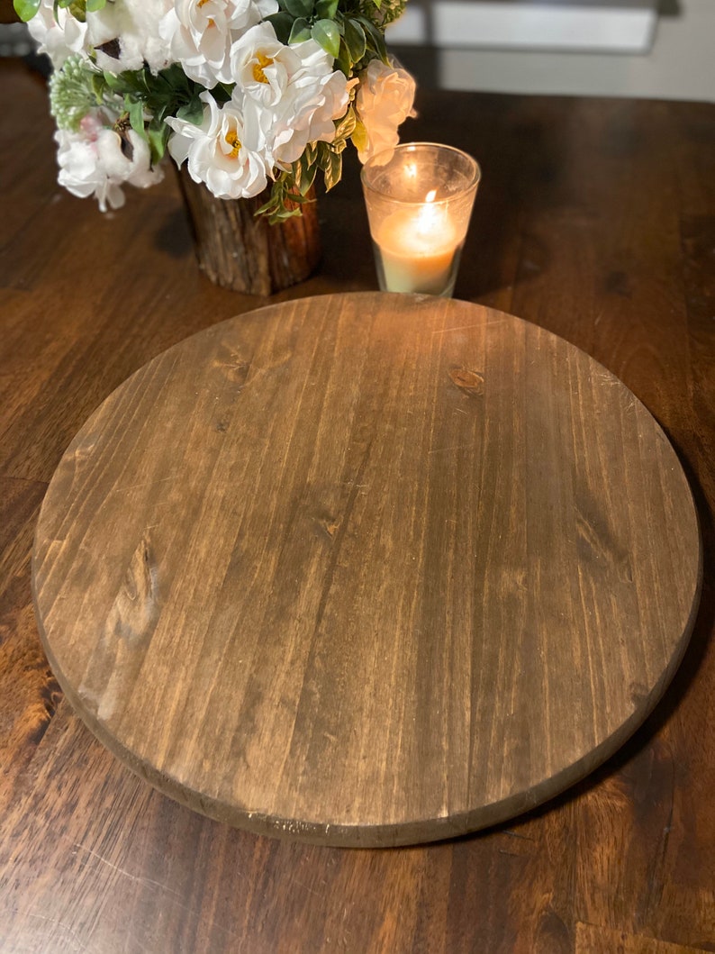 Lazy Susan Extra Large 24 Round Charcuterie Bread Board Giant Etsy