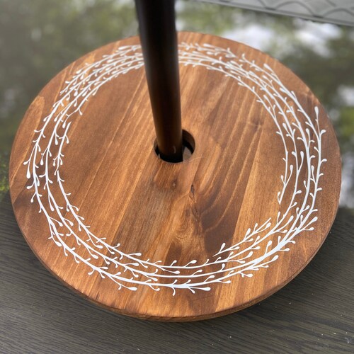 Large Wood Umbrella Lazy Susan for Patio Table Etsy