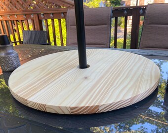 Large Wood Umbrella Lazy Susan for Patio Table