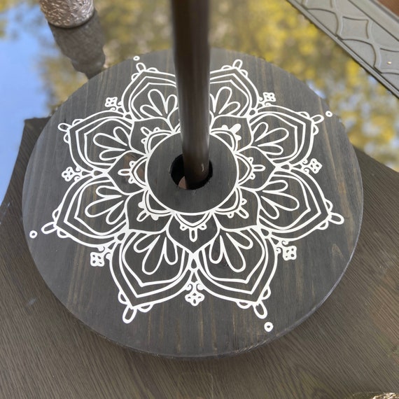 Large Wood Umbrella Lazy Susan For Patio Table Etsy