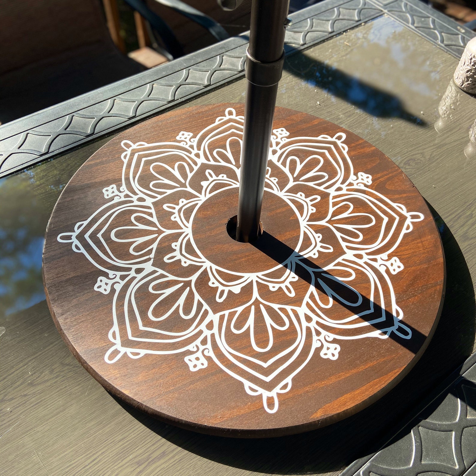 Large Wood Umbrella Lazy Susan for Patio Table - Etsy