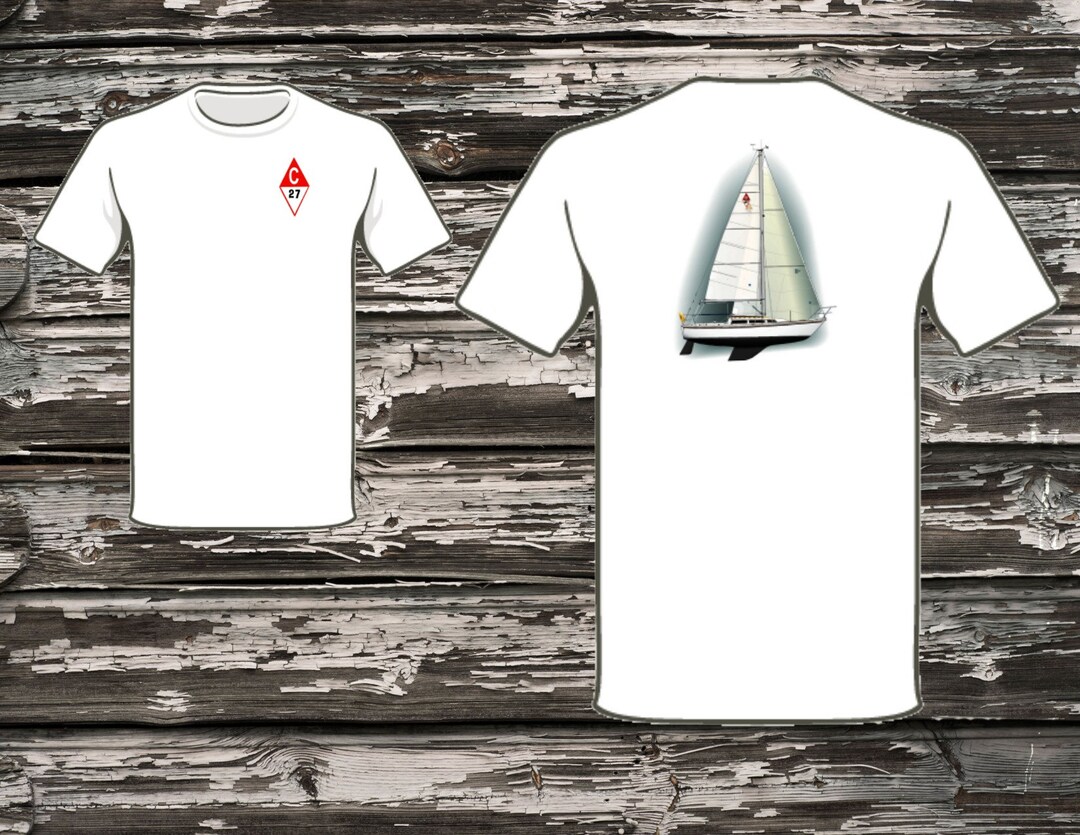 T-shirt Uomo Catalina 30 Mark I - Bianca, 100% Cotone, Grafica Vela