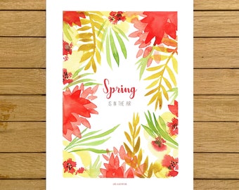 Printable Floral Wall Art, Spring Print, Floral Illustration, Botanical Art, Home Decor, Spring Wall Decor, Floral Wall Art Decor