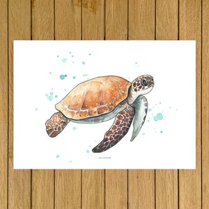 Sea Turtle Print, Ocean Wall Art, Giclée Print, Home Decor, Ocean Wall Decor, Nursery Wall Decor, Beach House Decor, Sea Turtle Art Print