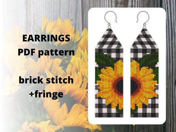 Sunflower seed 2024 bead earrings