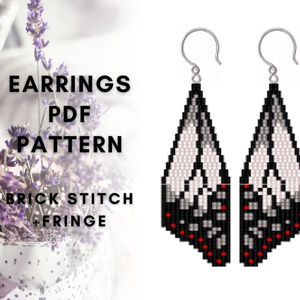 Seed beaded earring pattern, Butterfly wing earring pattern, Brick stitch pattern, Seed bead pattern, PDF digital, Ukraine shop