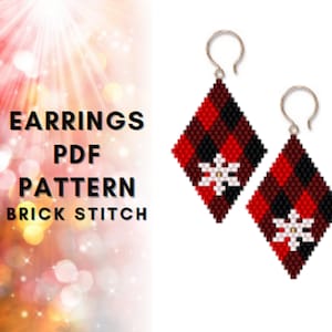 Schneeflocken Weihnachten Ohrring Muster, Rocailles Perlenmuster, Miyuki Delica, Nadelstich, Buffalo muster, PDF digital 520