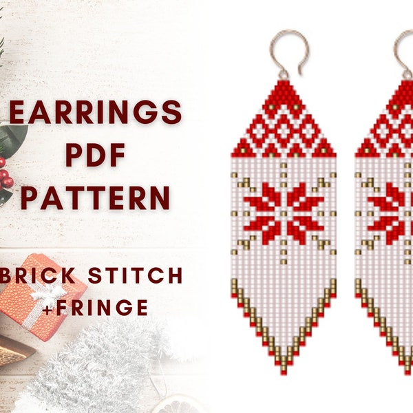 Winter earring pattern, Ugly sweater earring, Seed bead earring pattern, Christmas earring, Brick stitch, Bead earring pattern, PDF digital