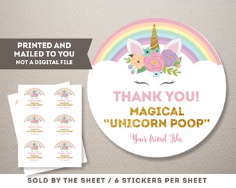 Unicorn poop label | Etsy