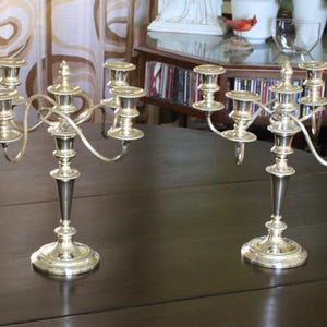 A Pair Silver Candelabra 5 Light