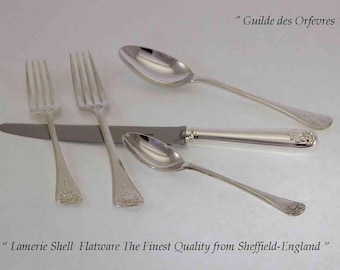 Silver Plated 60 Pieces Set for 12 Lamerie Shell.