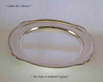 Silver Round Platter 14 in. with Jubilee, Patented Applied Border
