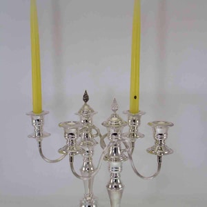 A Pair Silver Candelabra Plain 11 in., 3 Light