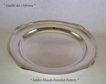 Silver Round Platter 16 in. with Jubilee, Patented Applied Border
