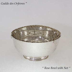 Silver Rose Bowl with Net, Old English, Plain 8  in