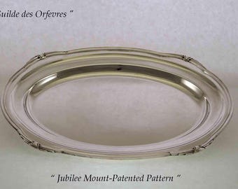 Silver Oval Platter 18 in. with Jubilee, Patented Applied Border