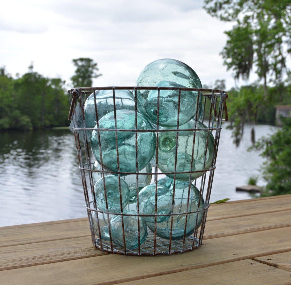 Beach-combed Blown Glass Float Balls, 4 diam. (vintage): Skipjack Nautical  Wares