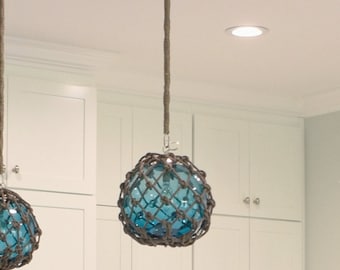 Glass Fishing Float Cluster Pendant Light, With 3 Floats and Rope Covered  Chains -  Norway