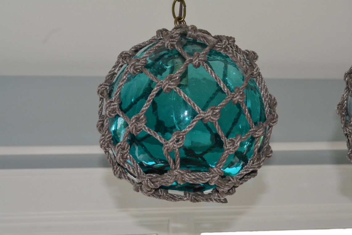 Custom Glass Fishing Float Light Fixture With 4 Floats Etsy