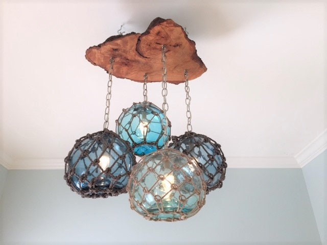 Custom Glass Fishing Float Light Fixture With 4 Floats Etsy UK