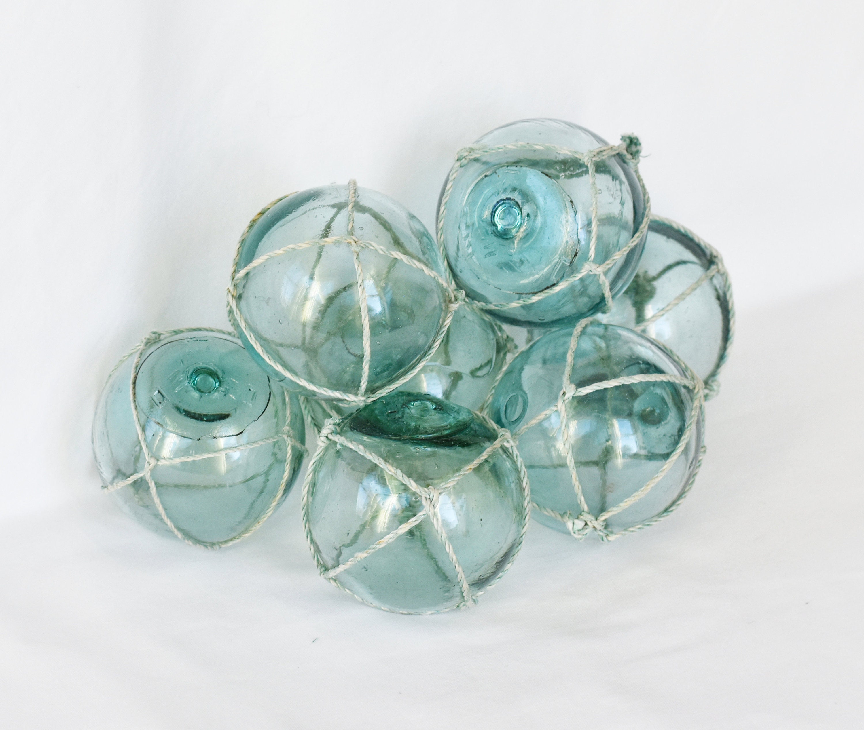 Seven Vintage Japanese Glass Fishing Floats -  Canada